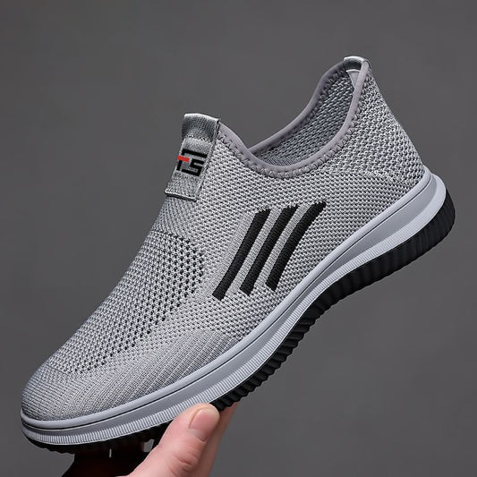 Men's Flyknit Casual Sneakers - Breathable Mesh Slip-On Shoes