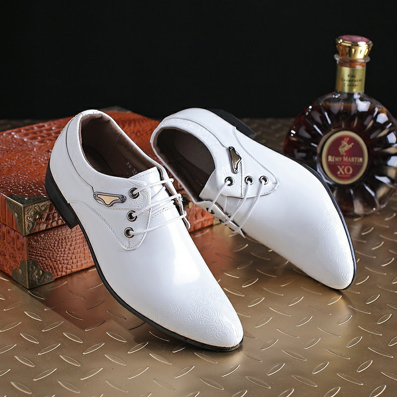 Formal Men's Dress Shoes - Genuine Leather Black Luxury Wedding Oxford Flats