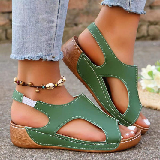 Women's Elastic Band Wedge Sandals - Casual Fish Mouth Shoes