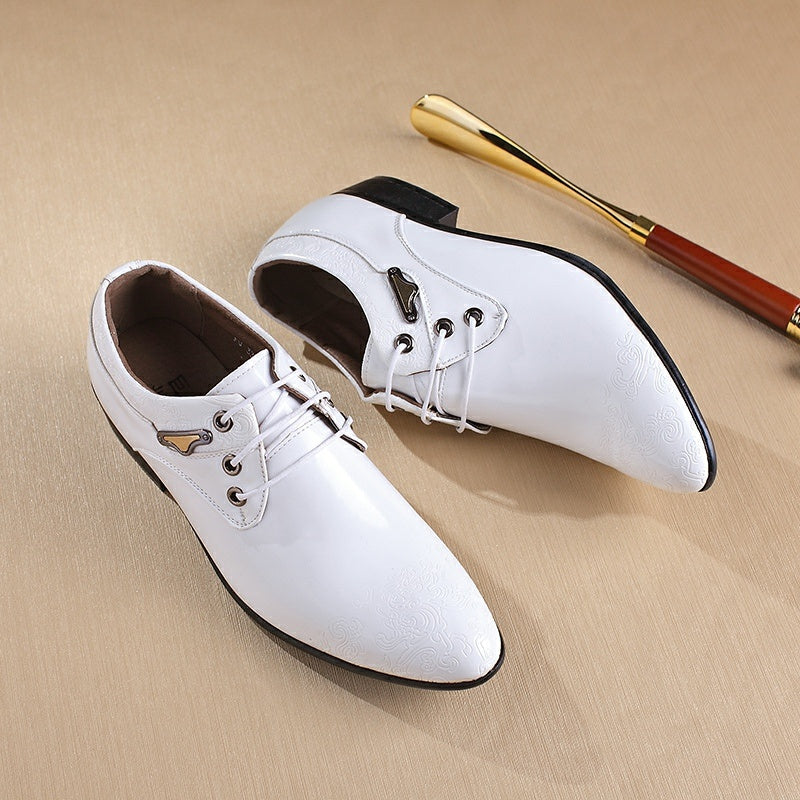 Formal Men's Dress Shoes - Genuine Leather Black Luxury Wedding Oxford Flats