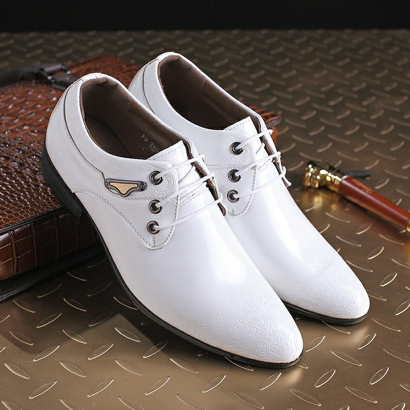 Formal Men's Dress Shoes - Genuine Leather Black Luxury Wedding Oxford Flats