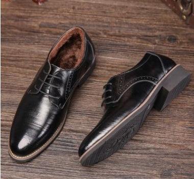 Men's Large Size Leather Business Casual Shoes - Extended Sizing Dress Footwear