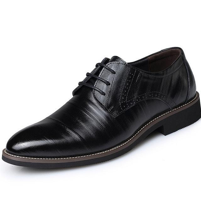Premium Leather Oxford Dress Shoes - Men's Classic Business Formal