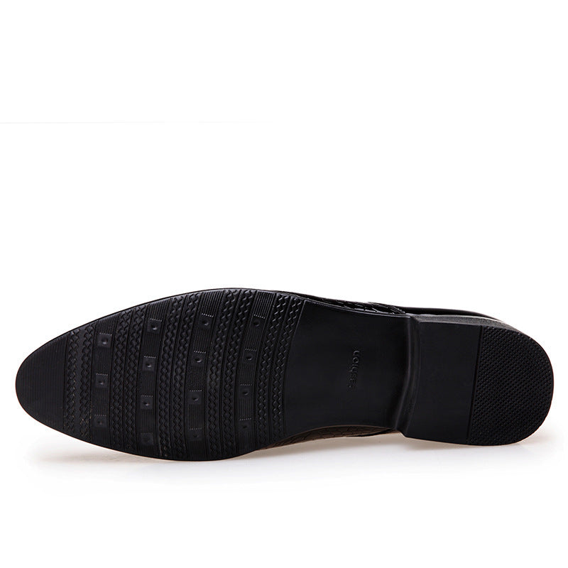 Shiny Lace-Up Fashion Dress Shoes - Men's Glossy Formal Footwear