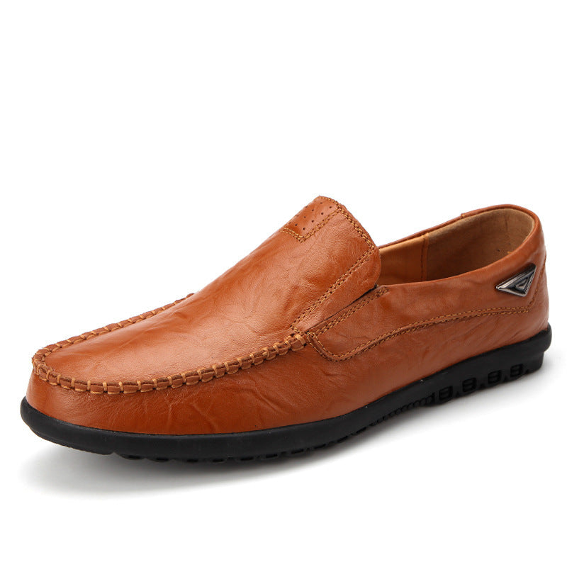 Men's Flat-Bottom Slip-On Lazy Shoes - Low-Cut Casual Loafers