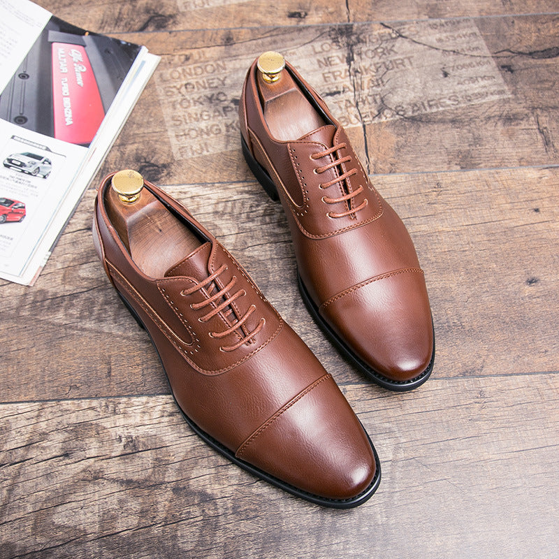 Retro Oxford Shoes - Men's Pointed Toe Korean Business Dress Footwear
