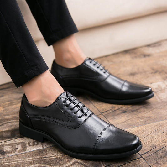 Retro Oxford Shoes - Men's Pointed Toe Korean Business Dress Footwear