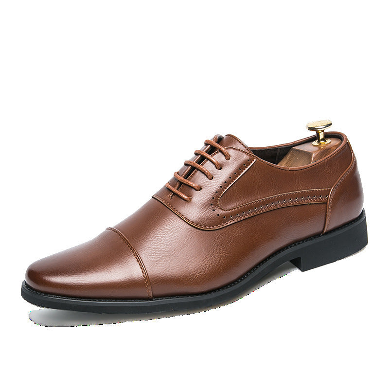 Retro Oxford Shoes - Men's Pointed Toe Korean Business Dress Footwear