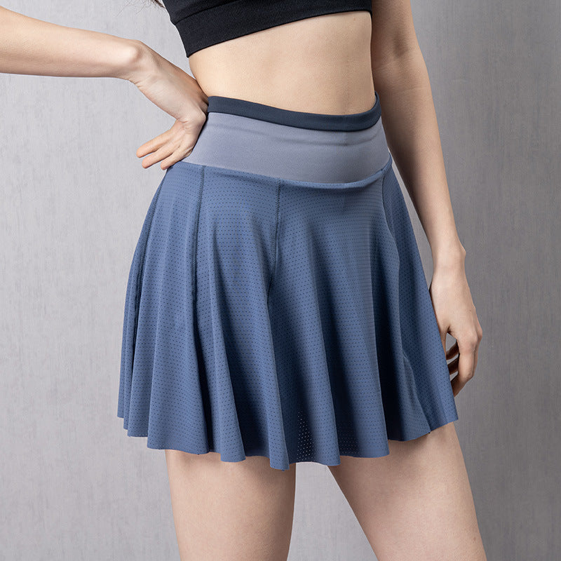 Women's Tennis Skort with Phone Pocket - High Waist Sports Skirt Shorts