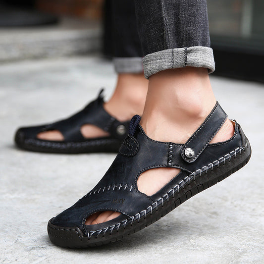 Men's Closed Toe Sandals - Adjustable Summer Beach Shoes