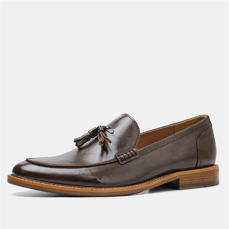 Casual Leather Loafers - Men's Business Dress Formal Slip-On Shoes