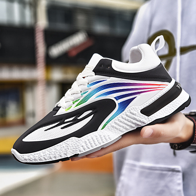Men's Flying Woven Casual Sports Sneakers - Colorful Trend Design