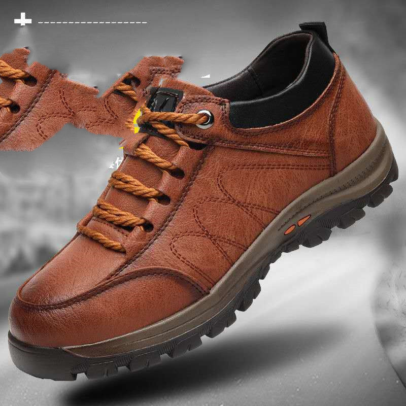 Winter Plus Cashmere Warmth Trend Casual Leather Shoes - Warm Running Sports Sneakers
