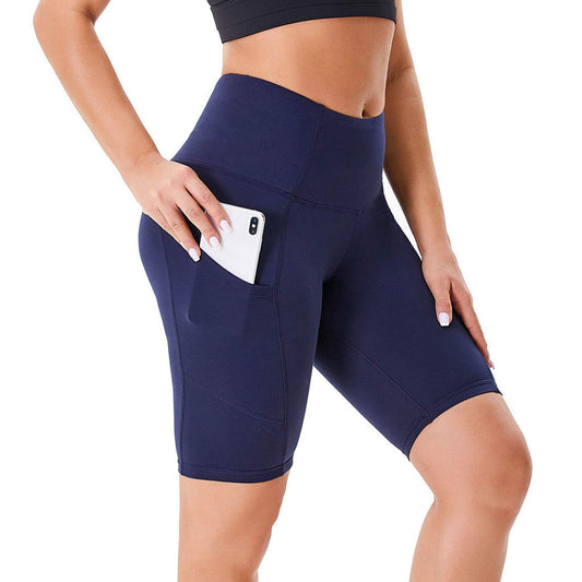 Women's Double Side Pocket Sports Tights - Yoga Running Shorts with Storage