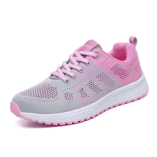 Women's Flying Woven Mesh Sports Shoes - Breathable Athletic Running Sneakers