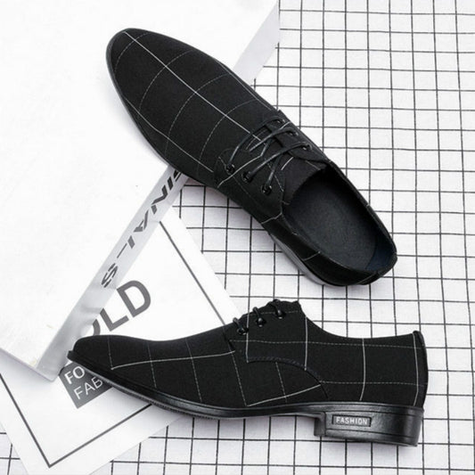 Men's Leather Canvas Business Dress Shoes