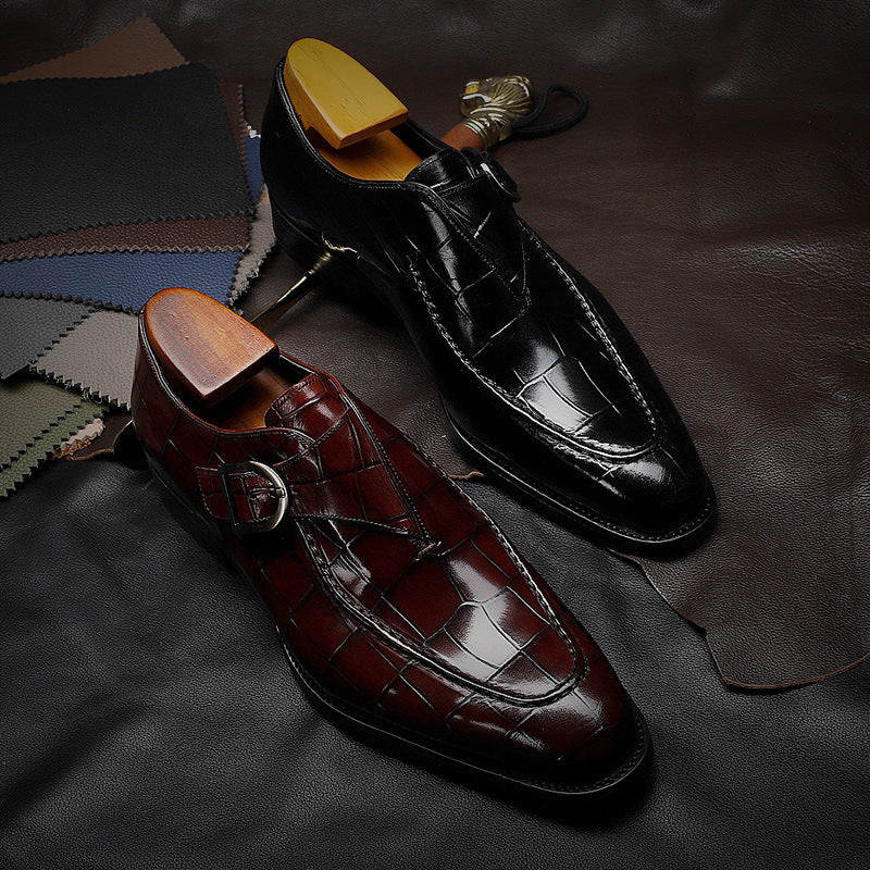 Classic Pattern Business Loafers - Men's Designer Formal Dress Leather Shoes