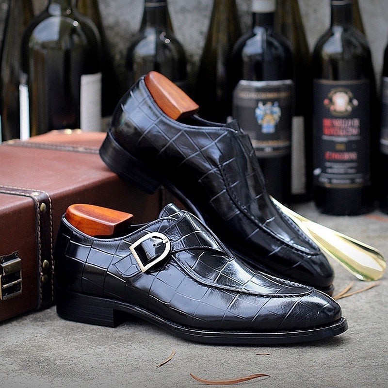 Classic Pattern Business Loafers - Men's Designer Formal Dress Leather Shoes