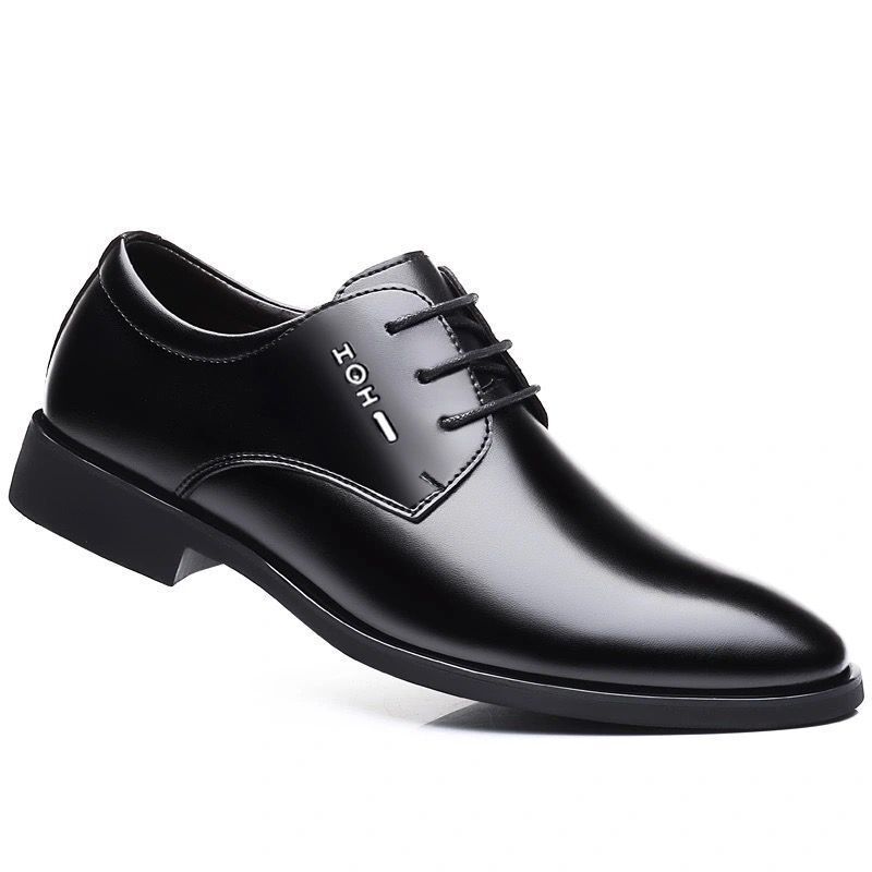 Men's Leather Business Dress Shoes - British Style Black Formal Footwear