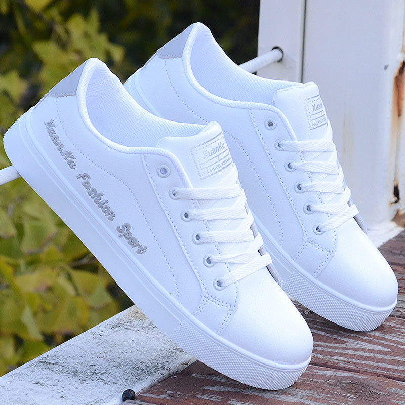 White Sports Casual Sneakers Men - Trendy Lightweight Athletic Shoes