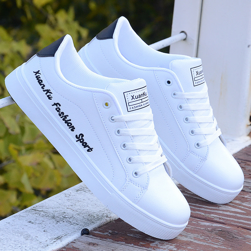 White Sports Casual Sneakers Men - Trendy Lightweight Athletic Shoes