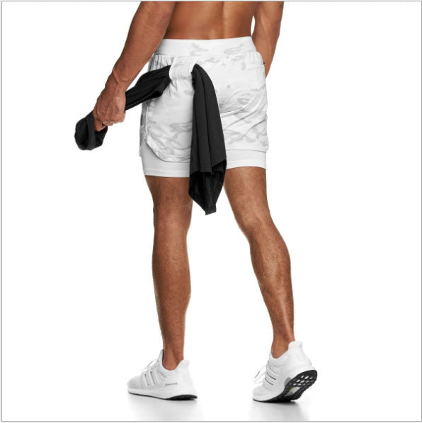 Men's 2-in-1 Summer Running Shorts - Dual Layer Sports Shorts with Built-in Compression