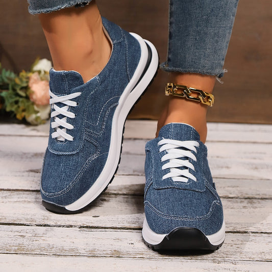 Women's Platform Height Increasing Shoes - Breathable Sports Sneakers
