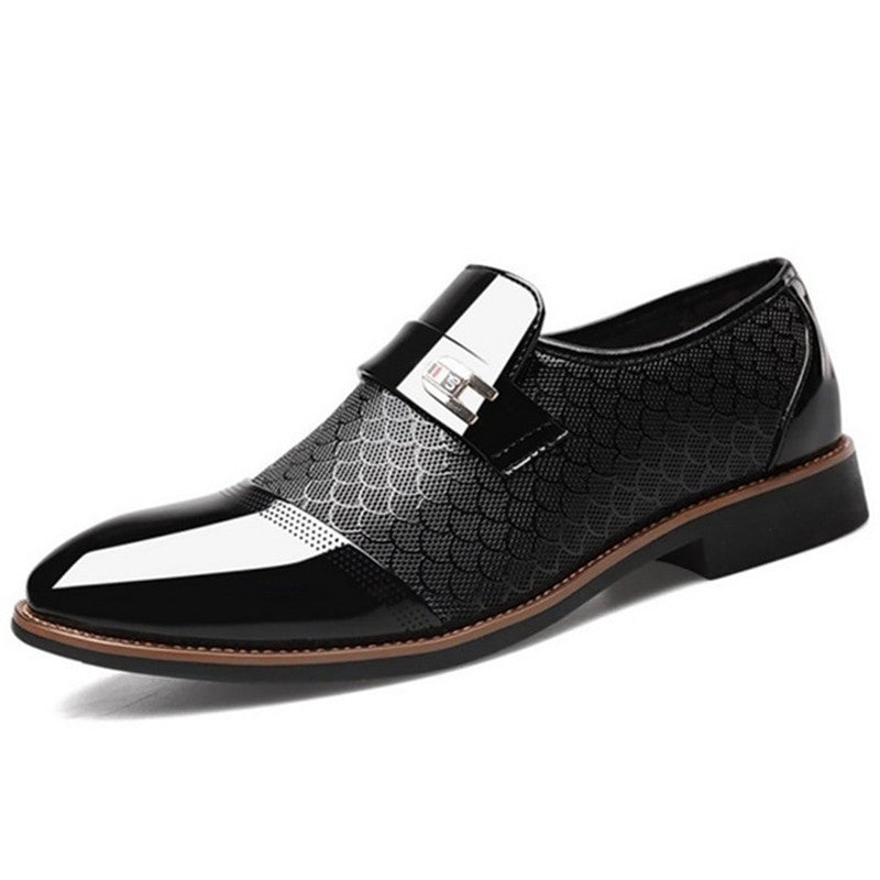 Black Leather Shoes - Classic Casual Dress Shoes for Men