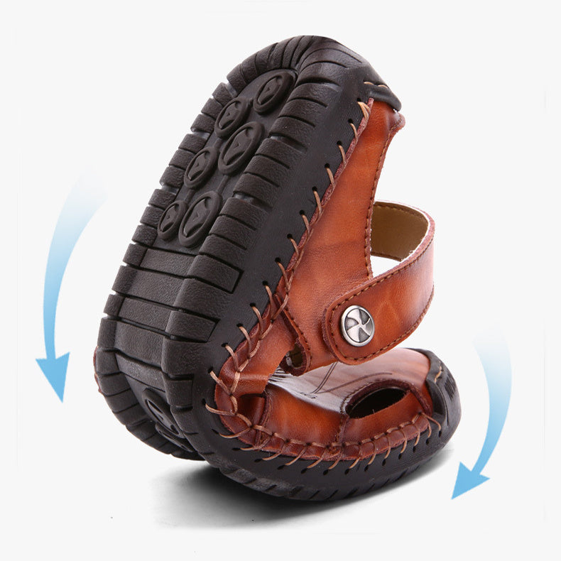 Men's Closed Toe Sandals - Adjustable Summer Beach Shoes