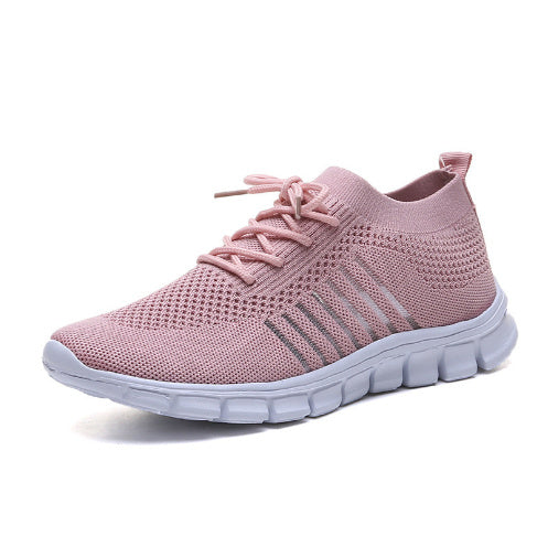 Women's High-Cut Platform Sneakers - Breathable Lace-Up Casual Shoes
