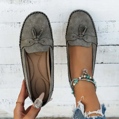 Women's Round Toe Loafers - Soft Comfortable Flat Shoes