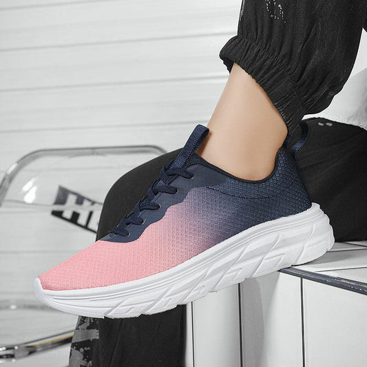 Men's Travel Platform Sneakers - Breathable Mesh Athletic Shoes