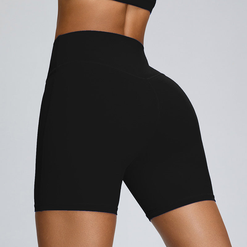 Women's High Waist Tummy Control Yoga Shorts - Summer Nude Feel Fitness Shorts