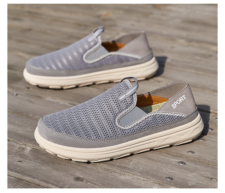 Men's Outdoor Mesh Slip-On Sneakers - Lightweight Breathable Shoes