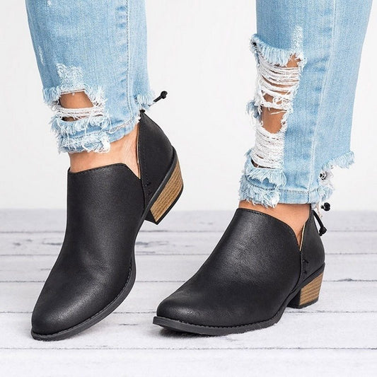 Women's Retro High Heel Ankle Boots - Autumn Fashion Booties