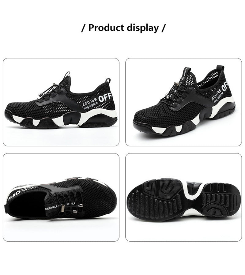 Men's Lightweight Safety Work Shoes - Breathable Protective Steel Toe Sneakers