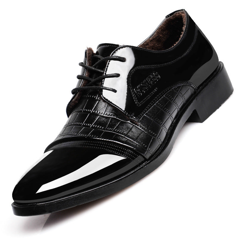 Autumn Pointed Toe Business Dress Shoes - Men's Pattern Leather Formal