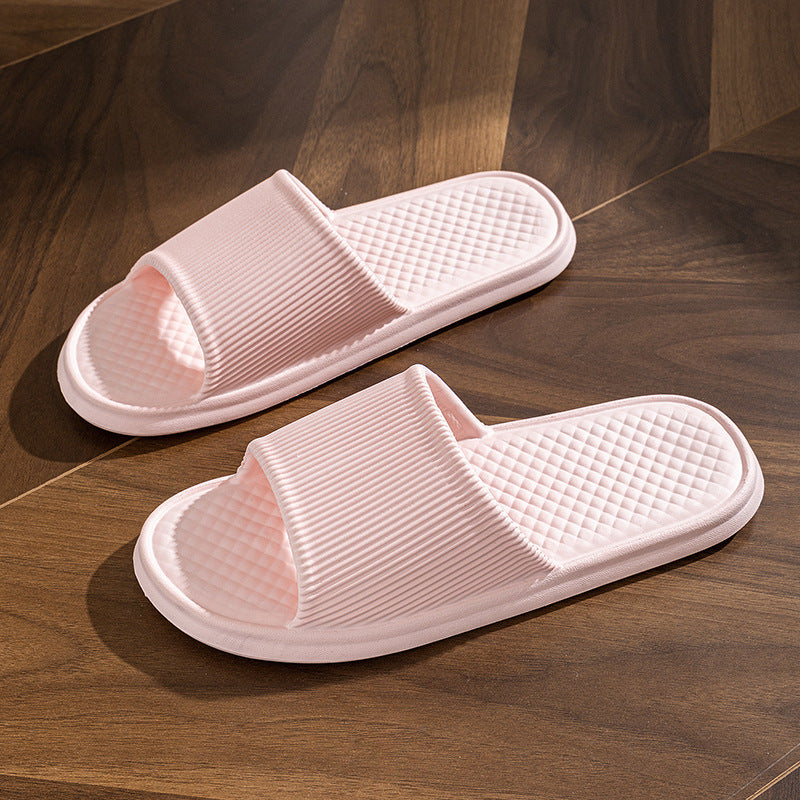 Unisex Summer Indoor Slippers - Rhombus Striped Non-Slip House Shoes