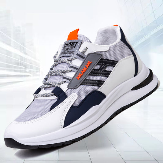 White Sports Sneakers - Running Walking Athletic Shoes for Men