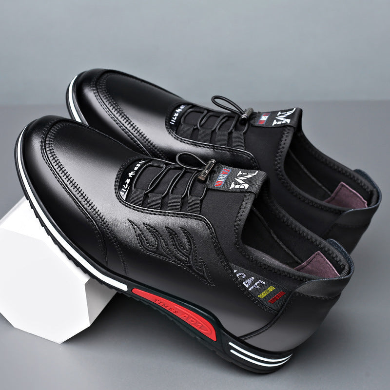 Men's High-Top Leather Sneakers - Comfortable Premium Shoes