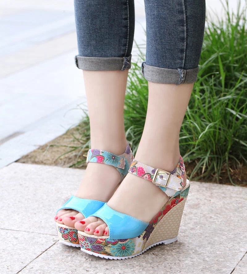 Women's Floral High Heel Sandals - Romantic Feminine Summer Shoes