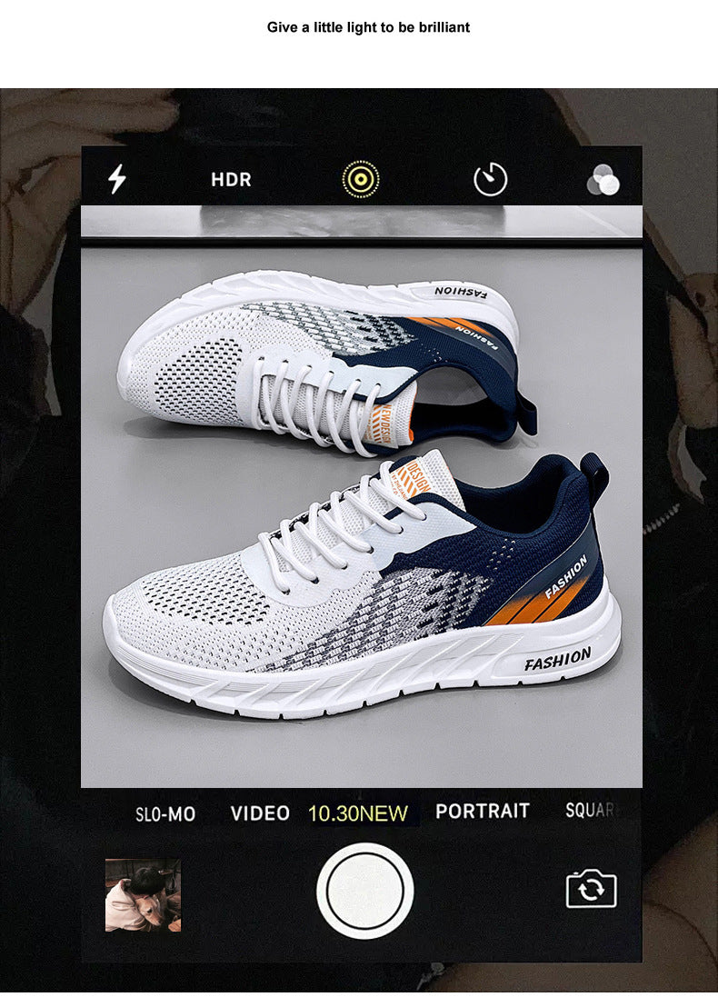 Breathable Fly Woven Mesh Running Sneakers - Casual Athletic Shoes