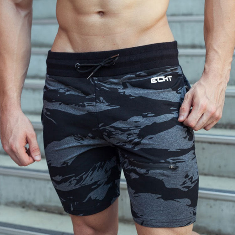 Men's Camouflage Running Training Shorts - Five-Point Sports Fitness Shorts