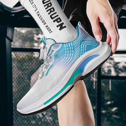 Fashionable Mesh Rotating Buckle Sneakers - Breathable Men's Athletic Shoes