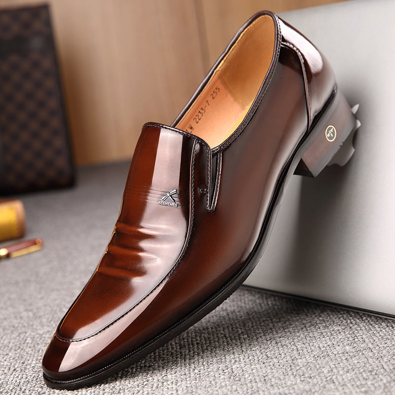 REEHEMES Patent Leather Shoes - Men's British Business Dress Footwear