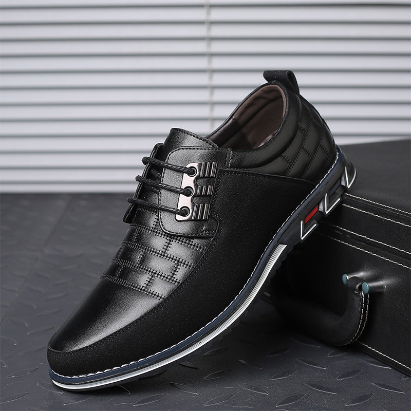 Premium Leather Casual Shoes Men Size 48 - Lace Up Dress Shoes