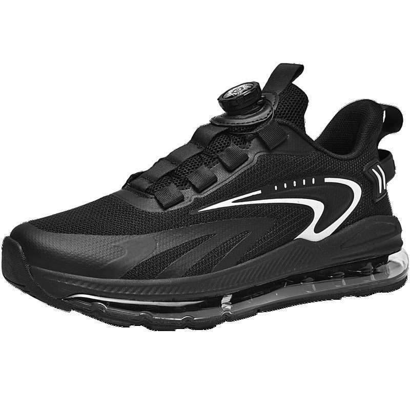 Rotating Buckle Air Cushion Sneakers - Flying Woven Athletic Shoes