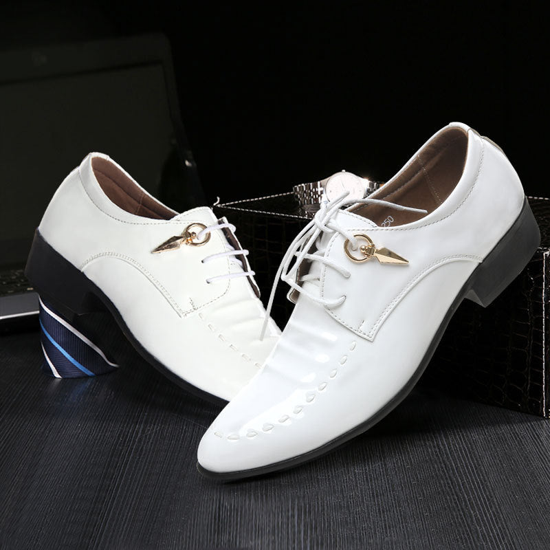 Formal Men's Dress Shoes - Genuine Leather Black Luxury Wedding Oxford Flats