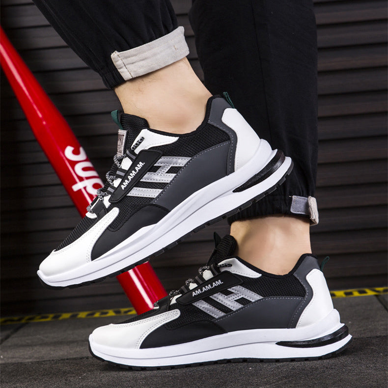 White Sports Sneakers - Running Walking Athletic Shoes for Men