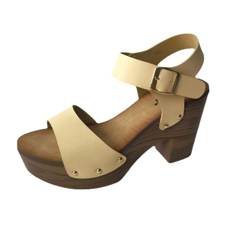 Women's Chunky Heel Ankle-Strap Sandals - High Heel Secure Fit Shoes